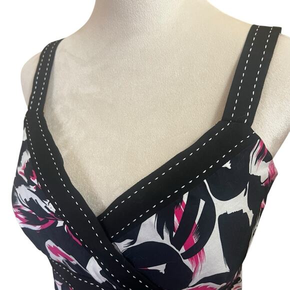 Y2K Floral Sundress Size S | Black White Pink | Fit and Flare | By Kim Rogers - Picture 6 of 15